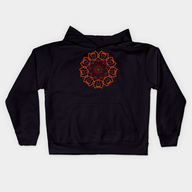 Abstract Mandala Geometry Fractal Sacred Yoga Art Mantra Good Vibe Kids Hoodie by twizzler3b